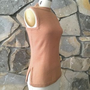 Vintage Knit top in blush pink neutral modern chic style button neck